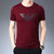 LIDEN AMANI 阿玛尼短袖T恤衫棉质中青年商务休闲时尚上衣体恤(红色 175/XL)第3张高清大图