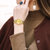 罗西尼新款手表女 自动机械日历女表商务休闲时尚女士腕表8706(女表金色)第4张高清大图