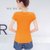 娇维安 夏季韩版体血衫 修身显瘦女士T恤 纯色圆领短袖女式t恤 女(橘黄色 M)第2张高清大图