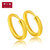 周大福珠宝首饰圆环形足金黄金耳钉计价 （工费48元）F3545 约1.22g第5张高清大图