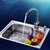 丰特龙卫浴 加厚不锈钢厨房水槽 单槽 一体成型洗菜盆水槽套餐F-2413第2张高清大图