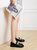 漆皮乐福鞋女黑色英伦风小皮鞋春季2022年新款单鞋软皮一脚蹬女鞋(39 米色/5651(跟高3cm))第3张高清大图