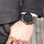 IIKTWOK手表 男士手表商务运动石英男表 超薄学生腕表钢带时装女(白面黑色钢带-女款 钢带)第5张高清大图