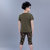 楠豆花儿童迷彩服套装夏季2017新款夏装小学生男女童中性短袖T恤两件套(绿色 160（建议身高150）)第5张高清大图