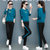 跑步服运动服套装女士春秋2021年新款春季宽松休闲时尚卫衣两件套(天蓝色 L)第5张高清大图