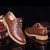 牧惠森洛克雕花男鞋英伦日常休闲真皮男鞋商务男式皮鞋91182(棕色 44)第4张高清大图