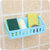 免打孔浴室卫生间用品置物架E285厕所塑料壁挂架子收纳架洗漱架(蓝色)第4张高清大图