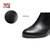 马内尔秋冬款新品圆头皮里松紧带设计套筒粗跟女靴GD09201(黑色 38)第4张高清大图
