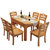 美式实木餐桌椅组合椭圆餐桌欧式复古做旧北欧家具可伸缩抽拉餐桌(1.38一桌六椅白色地中海色)第4张高清大图