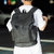 男士双肩包韩版皮质商务休闲电脑包时尚背包书包旅行包潮(黑色 28*18*41cm)第2张高清大图