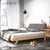 一米色彩 北欧纯实木床 橡胶木床 日式简约卧室家具双人床1.5/1.8米现代(胡桃色 1.5米单床)第4张高清大图