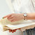 阿玛尼手表 简约时尚米兰编织钢带 石英表AR1956 玫瑰金女表(粉色)第3张高清大图