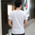 帛莱尼(bolainy)夏季新款男士短袖T恤韩版圆领修身纯棉短T时尚印花半袖B1538(白色 XL)第5张高清大图