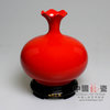 中国龙瓷 德化陶瓷花瓶摆件婚庆办公客厅家居装饰品 25cm荷口瓶-（中国红）