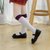 3双装韩版儿童中筒袜休闲过膝长筒袜无后跟儿童袜1-16岁(黑色+白色+姜黄色 均码长度约40cm)第3张高清大图