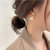 韩国s925银流苏耳环女 简约时尚珍珠耳钉 时尚气质网红d家耳饰SP0333(咖啡色)第3张高清大图