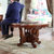 欧式餐桌椅组合复古实木大理石圆桌餐厅圆桌家用6人歺桌子(2米木面圆桌+14椅送转盘)第2张高清大图