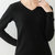 秋季新款针织衫女V领毛衣女式低领打底衫宽松韩版外贸(黑色 M)第4张高清大图
