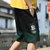 2020夏季新款男士休闲裤子男韩版潮流五分裤黑色短裤男宽松 BKL-K521(墨绿 4XL)第5张高清大图