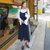 莉菲姿 春夏韩版新款时尚条纹吊带+阔腿裤套装女两件套(图色 XL)第5张高清大图