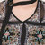 VEGININA 薄款透气雪纺衫女短袖碎花飘带荷叶袖小衫(送吊带) 9453(黑色 S)第4张高清大图