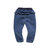 Oissie 奥伊西 0-4岁女宝宝松紧腰水洗牛仔裤冬季加厚牛仔裤(90厘米（建议18-24个月） 深蓝)第2张高清大图
