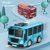 模拟声光音效驾驶室变形巴士玩具车早教机儿童玩具 变形巴士-蓝色-电池版(兰博变形巴士-红色-电池版(灰色) 默认版本)第4张高清大图