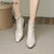 CaldiceKris（中国CK）秋季新款尖头裸靴弹力瘦瘦单靴英伦短靴女（单里）CK-X9018-1(黑色 38)第3张高清大图