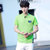 【华度威】夏季立领白色修身男士短袖T恤圆领青少年纯色衬衫(绿色 4XL)第3张高清大图