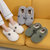 KOUDOO2021年秋冬季新款毛绒包跟情侣木地板居家棉鞋保暖月子鞋(M2105白色 42-43)第2张高清大图