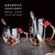 爱舒贝珐琅彩水杯带盖勺套装玻璃杯子家用女花茶水晶咖啡杯带把结婚套茶S(红色+组合套装 升级版)第2张高清大图