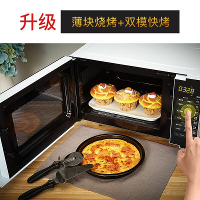 美的（Midea）微波炉烤箱一体机 20升平板加热家用光波炉 多功能微蒸烤箱 M3-L205C(s)(黑色)