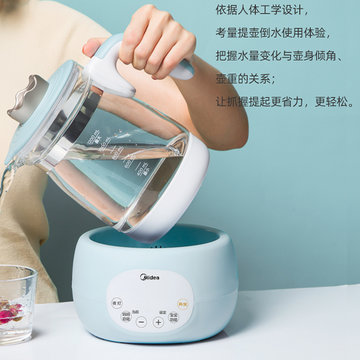 美的（Midea）恒温调奶器多功能玻璃水壶电热水壶冲泡奶粉器暖奶消毒带炖盅MI-MYTP301