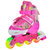 乐士/ENPEX溜冰鞋儿童全套装 儿童轮滑鞋 可调伸缩滑冰鞋男女直排轮 全闪光PU轮172(粉色 M码（35-38）)第5张高清大图