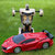 超大感应变形遥控汽车金刚机器人充电动无线遥控车儿童玩具车男孩(红色 一个机身两个电池)第3张高清大图