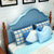 宜捷家居 实木双人床地中海床欧式美式乡村床1.8高箱床卧室家具(排骨床(蓝色) 1.8*2.0M)第4张高清大图