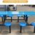 云艳YY-LCL1354 8人圆凳快餐桌椅不锈钢餐桌一体式组合 八人位玻璃钢(默认 默认)第2张高清大图