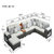 紫茉莉北欧布艺沙发组合现代简约大小户型沙发客厅整装转角u型乳胶沙发(坐垫海绵版 六件套送地毯)第5张高清大图