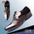 男士休闲皮鞋商务鞋拼接圆头舒适透气男鞋系带k024(咖啡色 45及以上)第2张高清大图