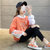 薄款/加绒加厚新款假两件韩版学生宽松长袖上衣外套连帽卫衣女潮((不加绒）橘色 L)第3张高清大图