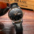 宾格（BINGER）手表男表腕表全自动机械表休闲精钢日历指针简约男士手表(黑皮玫金黑面 皮带)第5张高清大图