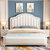 吉木多 小美式实木床 1.8米主卧欧式双人床现代简约白色软靠1.5m卧室婚床(1.8*2米黑檀色 单床)第2张高清大图