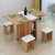 PADEN 折叠餐桌配套凳子 餐厅家具 小户型简易饭桌多功能收纳储物柜(白色桌+蓝凳)第2张高清大图