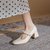 SUNTEK玛丽珍女鞋软皮中跟晚晚风温柔鞋2021年新款春季高跟奶奶粗跟单鞋(38 卡其色)第4张高清大图