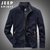 JEEP SPIRIT男装秋季新款简约时尚立领夹克衫吉普加肥大码茄克上衣外套(卡其色 XL)第3张高清大图