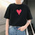 【朵梵语】2019年夏季新款韩版宽松印花短袖t恤女学生修身显瘦T恤(黑色 L)第5张高清大图