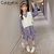 CaldiceKris（中国CK）女童碎花拼接裙毛衣马甲套装CK-TF3498(110-160 粉色)第4张高清大图