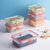 茶花冰箱收纳盒水果保鲜盒专用厨房塑料长方形冷冻食品密封盒(橘色 1150ml)第5张高清大图