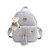 儿童韩版背包女童可爱PU皮卡通双肩包时尚休闲旅行包包(米白色)第2张高清大图
