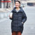 鸭鸭2018秋冬新款女装 甜美时尚纯色 羽绒服女中长款B-57678(黑色 170)第5张高清大图